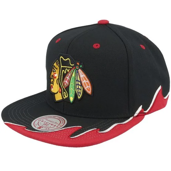 Mitchell & Ness - NHL - Black - snapback - Cap - Chicago Blackhawks Rising Tide Black Snapback - Hatstore