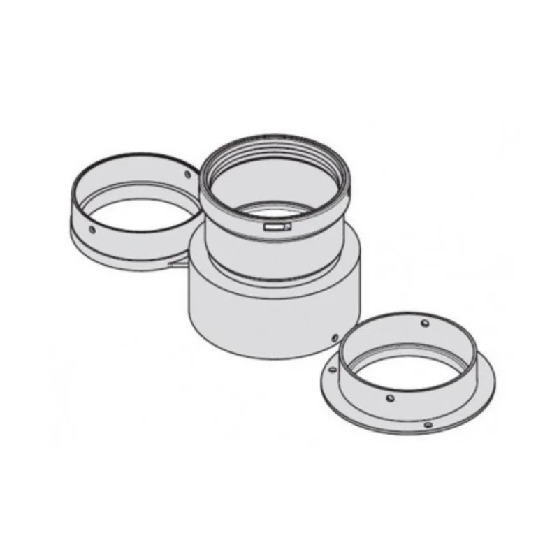 Kit scarico fumi sdoppiato Beretta da Ø60/100 a Ø80/80 - Per scaldabagno Idrabagno LX 17