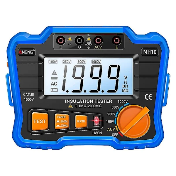 Digitaalinen eristysvastusmittari Megger Megohm-mittari 100/250/500/1000v