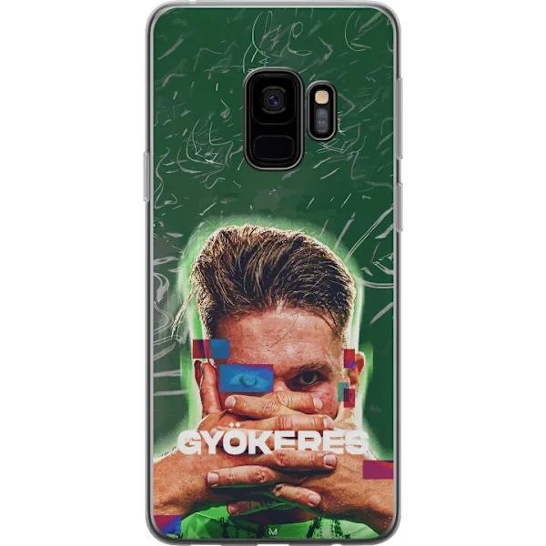 Kompatibelt Mobilskal till Samsung Galaxy S9 Kraftfull sportdesign med Viktor Gyökeres i grön grafik och kontraster