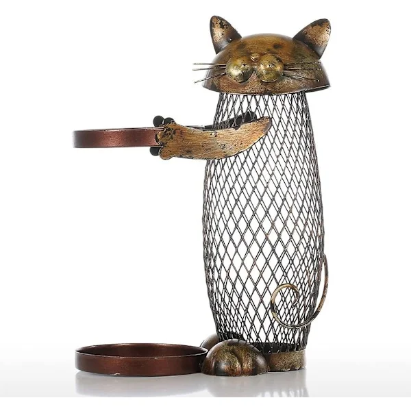 For formet vinflaskeholder metallskulptur vinstativholder Praktisk skulptur vinstativ hylle skrivebordsjernpynt hjemmedekorasjon interiør