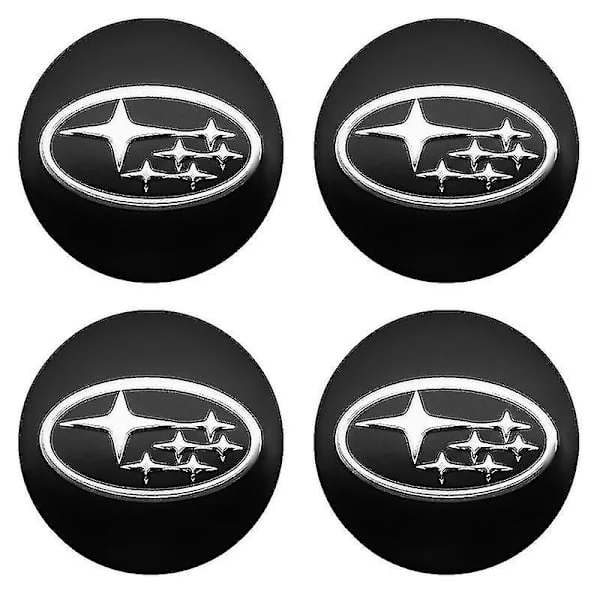 4 st 56+60mm Bilhjulnav Centrumkåpor Klistermärke Fälglock Auto Emblem Styling För Subaru Sti Impreza Forester Xv Tribeca,56mm Svart