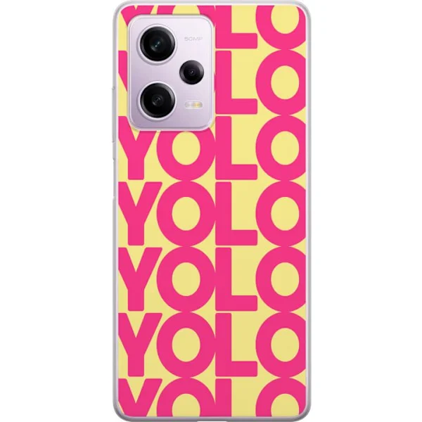 Kompatibel Mobilcover til Xiaomi Redmi Note 12 Pro Vibrerende pink YOLO motiv med stor retrotekst og funky design for trendy udtryk
