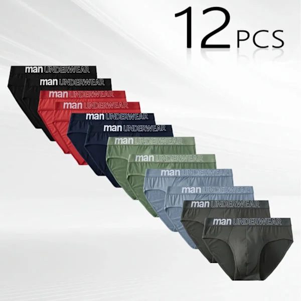12-pack - Men's Underwear, Antibacterial, Comfortable, Seamless, Breathable Briefs - Size S S