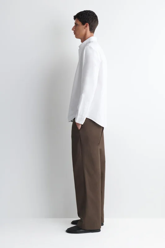 COS Men's Camicia In Popeline Di Cotone Dal Taglio Rilassato in Bianco