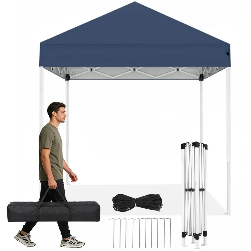 AliExpress - Tonnelle pliante 2x2m avec 3 hauteurs réglables, structure en acier allié résistant à la rouille, sac de transport pour camping, pique-