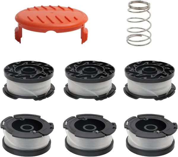 【DT】Pakkaus lankaa A6481 A6485 Black Decker ruohotrimmerille STC1820CM STC1820PC STC1820EPC STC1840EPC ST5530 ST1823 GLC1823L20 (6 pakkausta + 1