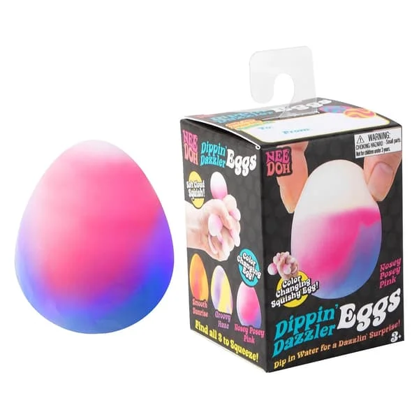 NeeDoh Dippin Dazzler Color-Changing Egg - Sensory Squeeze Toy 1 pc-Pink