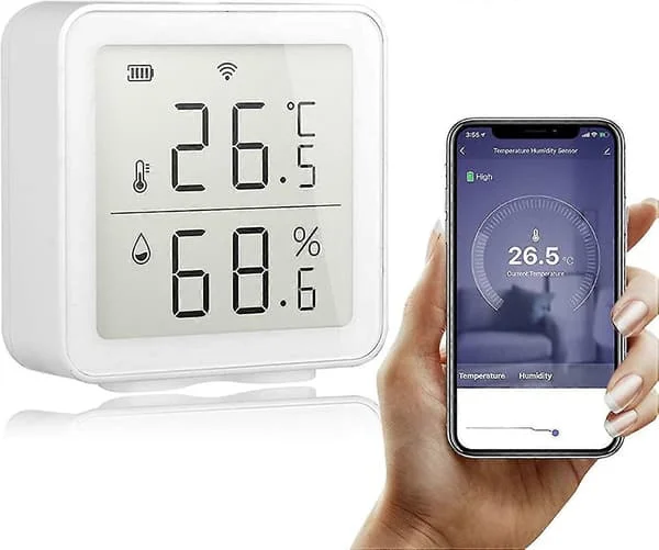 Wifi trådlös temperatursensor, Wifi temperaturfuktighetsmätare, trådlös inomhus hygrometer termometer, hemautomation