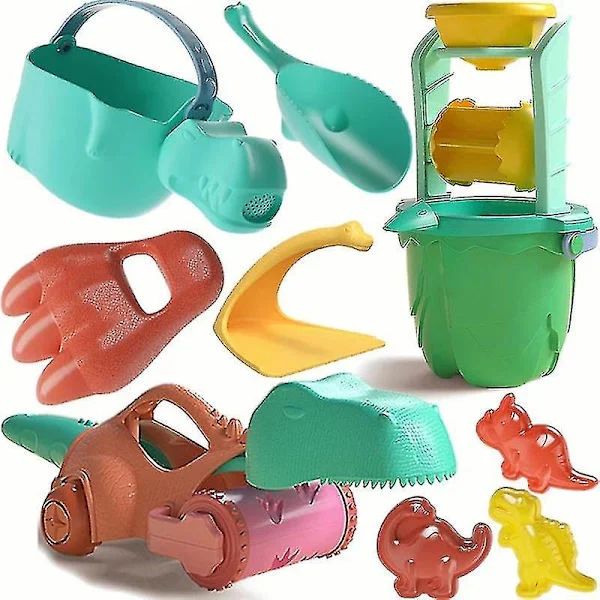 Sommar Baby Soft Beach Set Dinosaur Bucket Shovels Utomhusspel Barn Sandlåda Leksaker För Barn Lek Sand Vatten Verktyg Kit