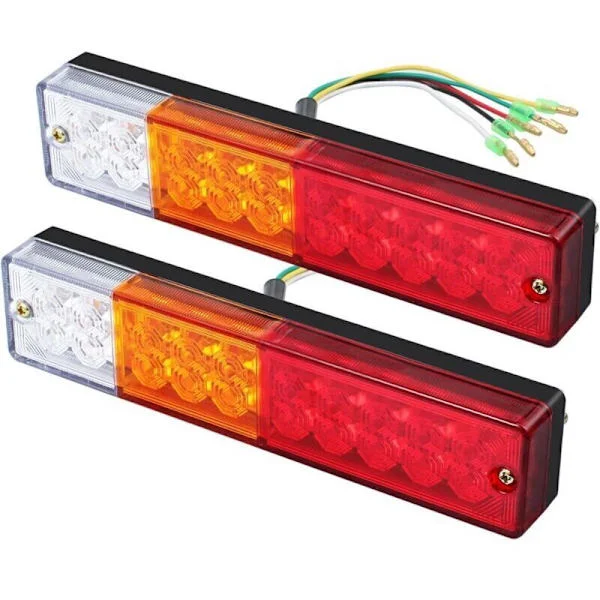 x LED baklys, blinklys baklys, 40 lysdioder, universelle 12V/24V baklys for lastebil, tilhenger, campingvogn, UV-beskyttelse, båt, bobil