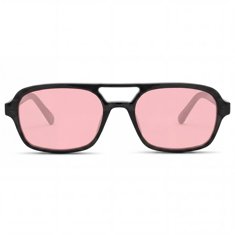 Spectrum | Lunettes de soleil Aviator noir fumé & rose pour hommes - Lunettes de soleil type Aviator