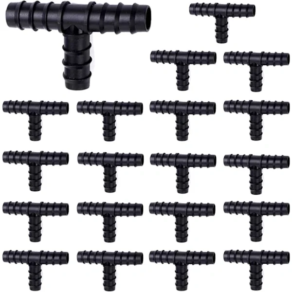 Trädgårdsslang T-koppling, Säker Installation för Bevattningsslang, Slagtålig Plast, T-kopplingar för Droppbevattning för Effektiv, Hållbar och