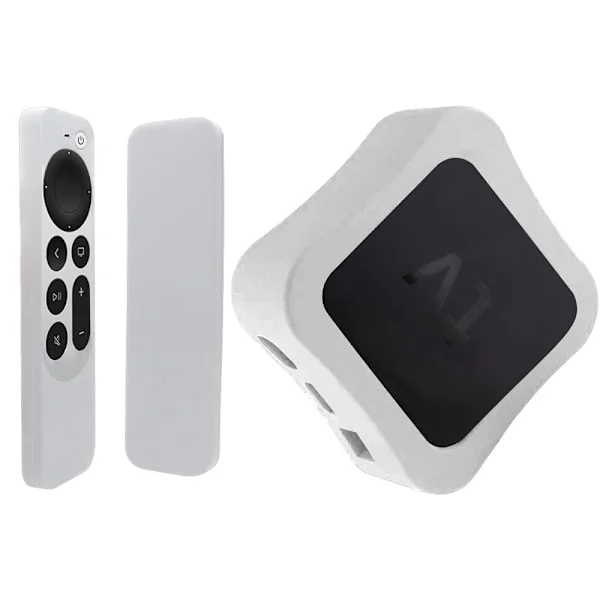 Silikondeksel til Apple TV 4K (2021) fjernkontroll Hvit Hvit