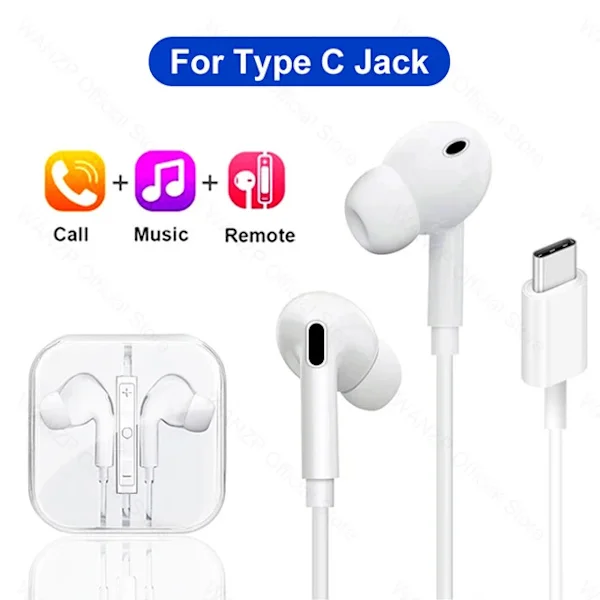 Originale Type C Høretelefoner til Samsung Galaxy S22 S21 S20 Fe S23 Ultra Trådløse Høretelefoner A53 A52 A34 A54 5G 3.5mm Høretelefoner