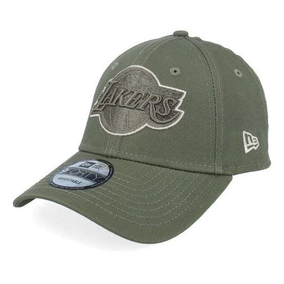 New Era - NBA Grøn adjustable Kasket - Los Angeles Lakers Team Outline 9FORTY Olive Adjustable @ Hatstore