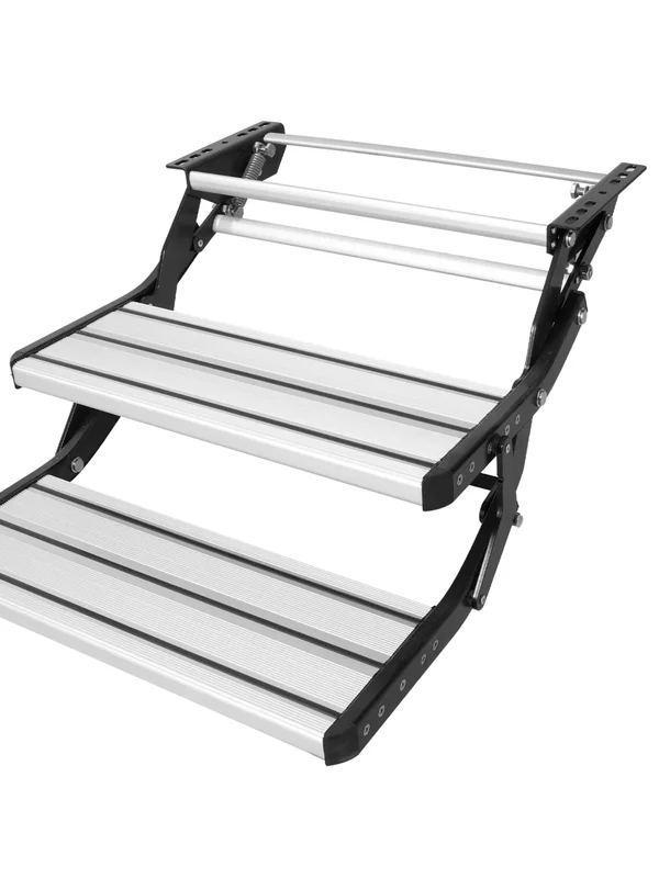 AliExpress - SucceBuy Marches RV Escaliers de camping-car rétractables manuels en 2 étapes Capacité de charge pliable de 440 lb Marches en alliage 