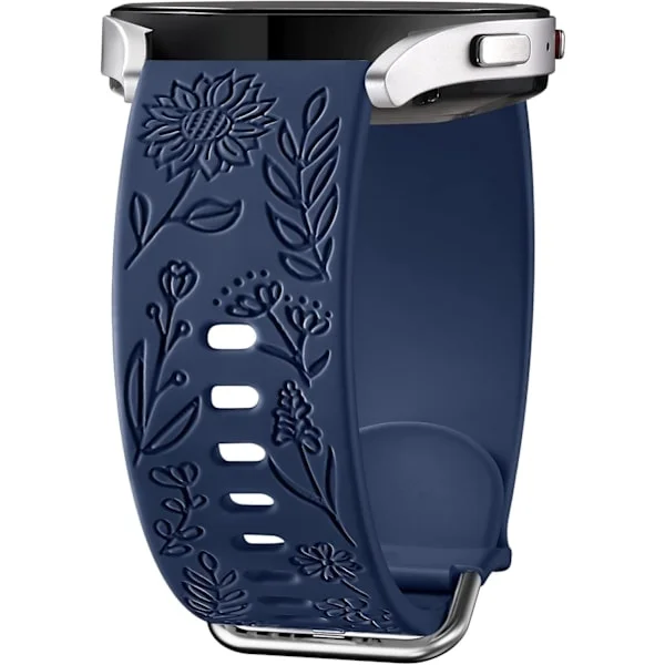 Auringonkukalla kaiverrettu ranneke, yhteensopiva Samsung Galaxy Watch 7 6 5 4 40mm 44mm naisten kanssa, 20mm pehmeä silikoniranneke Galaxy Watchille,