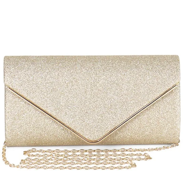 Clutches for Women, Clutch, Ladies Clutch Elegant Sequins, Evening Clutch Envelope Chain Shoulder Bag-Gold