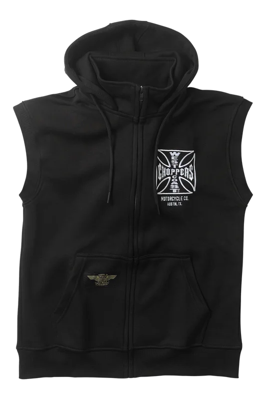 West Coast Choppers OG ATX Sleeveless Zip Hoodie Black L