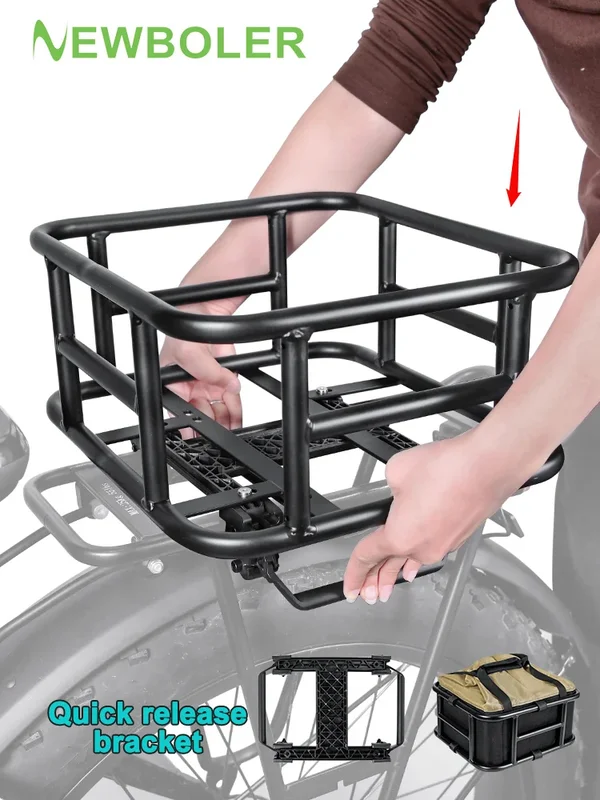 AliExpress - NEWBOLER E-Bike Cargo Rack sac fer grande capacité vélo panier arrière support vélo paniers pour voyage en plein air Shopping vtt vélo de
