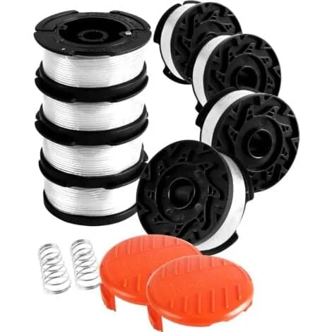 Black & Decker Siimatrimmerin Siiman Vaihtosarja - 8 Siimaa, 2 Suojatulppaa, 2 Jousta