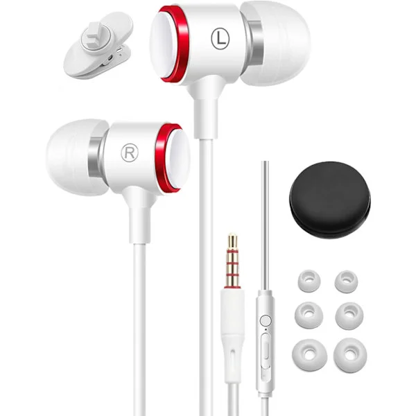USB-C-hodetelefoner for iPhone 15/16 Pro Max, USB Type-C-hodetelefoner, USB-C kablede hodetelefoner med mikrofon og volumkontroll (hvit) Hvit