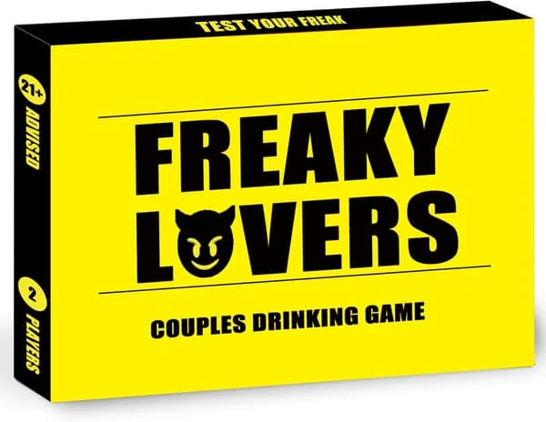Par-dryckesspel för dejtkvällen för att testa din galenskap, roligt parspel för romantisk årsdag och alla hjärtans dag-present (Freaky Lovers)
