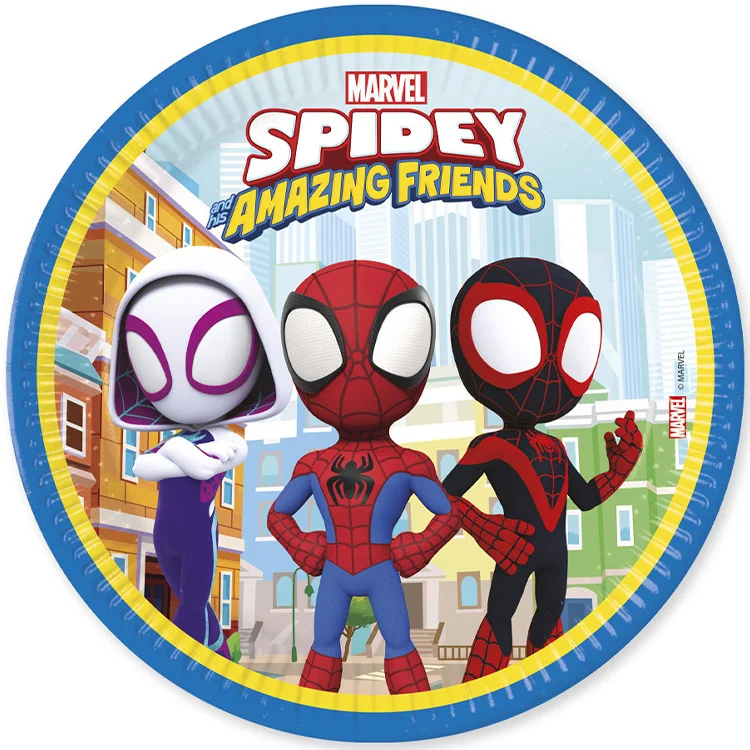 Spidey & Hans Fantastiske Venner Paptallerkner 23 cm 8-pakning