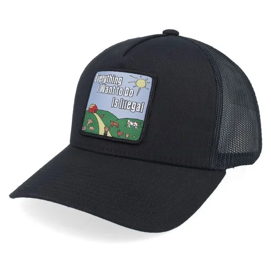 BOOM - Svart trucker Caps - Just A Jocke Quote Patch Black A-frame Trucker @ Hatstore