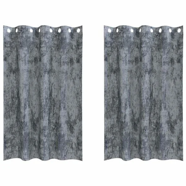Mörkläggande sammetsgardiner - vidaXL - Grå silver - 175x140 cm - 2-pack - Total mörkläggning