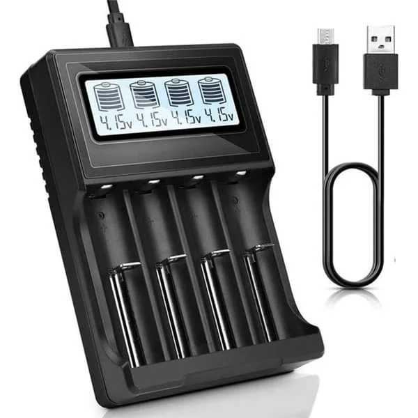 USB Universal Smart 18650 Batterilader med Automatisk LCD-skjerm for Li-Ion Ni-Mh/Ni-Cd LiFePO4 AA AAA AAAA C Batteri RCR123