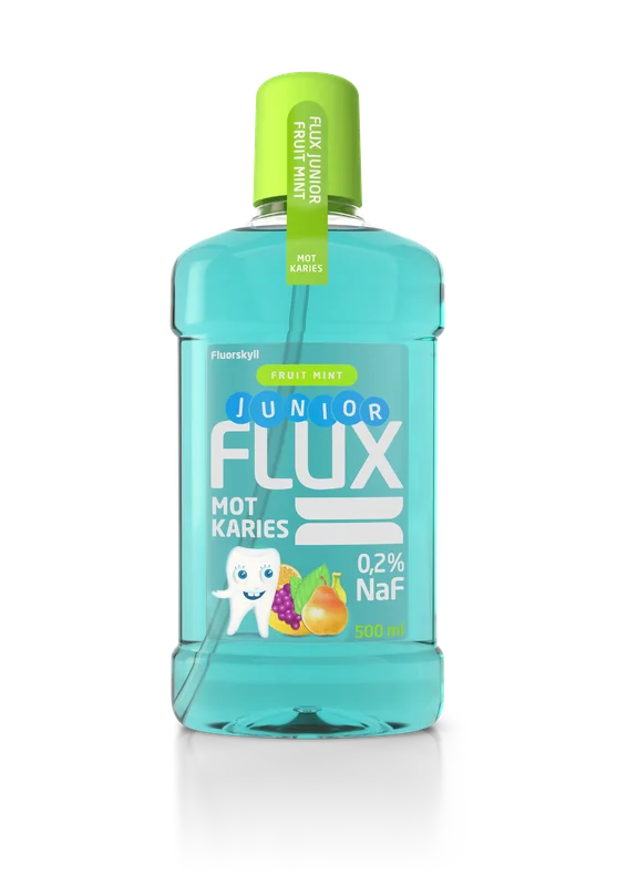 Flux Junior Fruktmint 0,2 % fluorskyll 500 ml