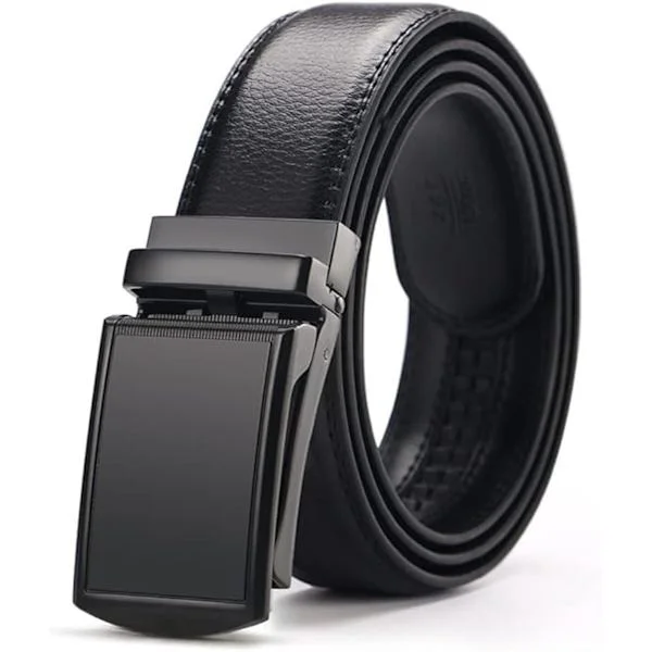 Men's Belt - 1 pc (130 cm) Metal Leather Sliding Buckle for Jeans and Trousers Adjustable Sturdy Without Holes Suitable as a Gift Brown_yu