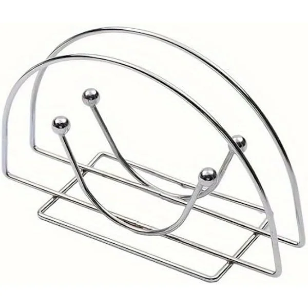 Simple Fan-Shaped Wrought Iron Napkin Holder - Creative Vertical Napkin Holder for Cafes
