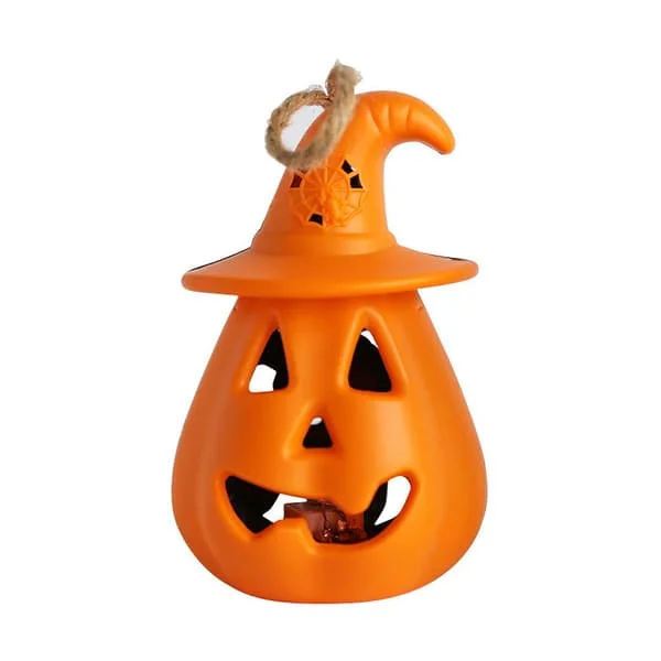 One Piece Jack o Lantern Dekoration för Halloween Flamlös Jack o Lantern Lampa Dekoration Hem Fönster Dörr Dekoration (Orange) 8 x 12 cm