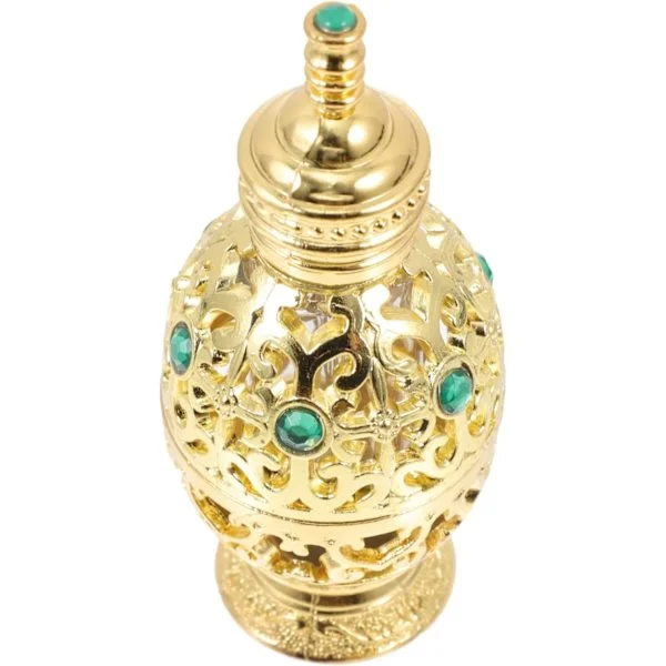 Vintage Parfymeflaske i Glass 10 ml med Gylden Legering og Kunstig Perle Praktisk Stilfull for Parfyme Reise Dekorativ Oppbevaring -