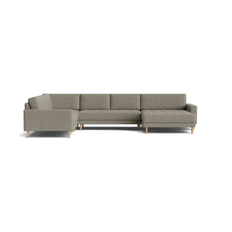 Mondo U-sofa, vendbar, Puente Grøn - Stor grøn U-sofa med vendbar chaiselong & Nozagfjedre - 377x262x83cm - Perfekt til stuen