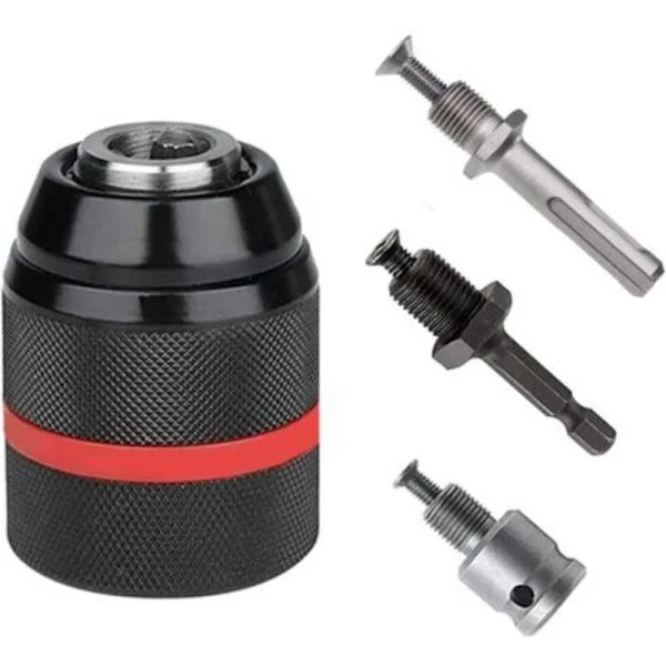 Borrchuck 1,5-13 mm. 1/2" 20UNF gänga. Snabbadapter skruvmejselchuck. För elektriska borrar och mutterdragare