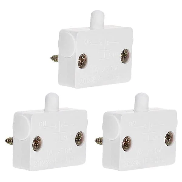 3 stk dørkontakt automatisk lysbryter berøringslampe elektrisk lysbryter hvit 1 3.30X2.30X1.00CM