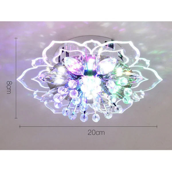 20CM 9W Moderne Krystall LED Taklampe Gang Multicolor-B