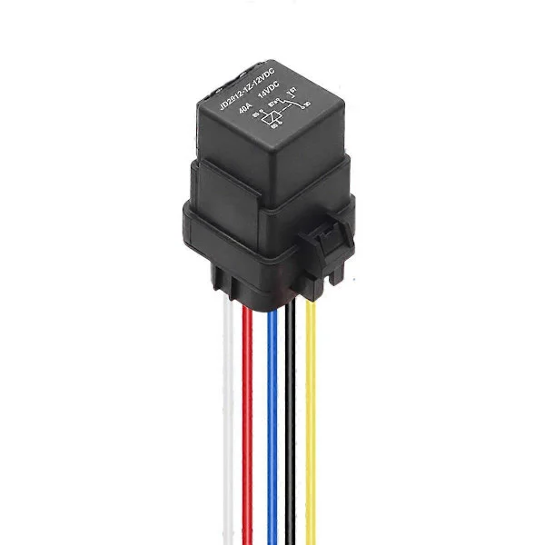 12VDC 40A vedenpitävä rele johtosarjan pistorasian johdoilla 5-nastainen rele JD2912-1Z-14VDC 40A 14VDC autojen rele