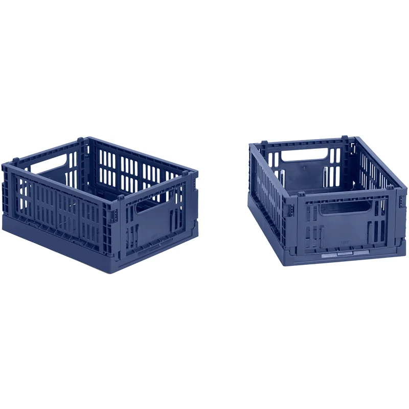HAY Colour Crate Mini oppbevaringsbokser 2 stk, dark blue' - 'Mørkeblå