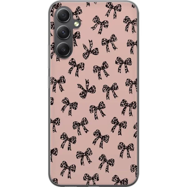 Kompatibel Mobilcover til Samsung Galaxy A05s Rosetter leopardprint bånd pink baggrund modegirlie sødt mønster retro stil dekoration tapet design