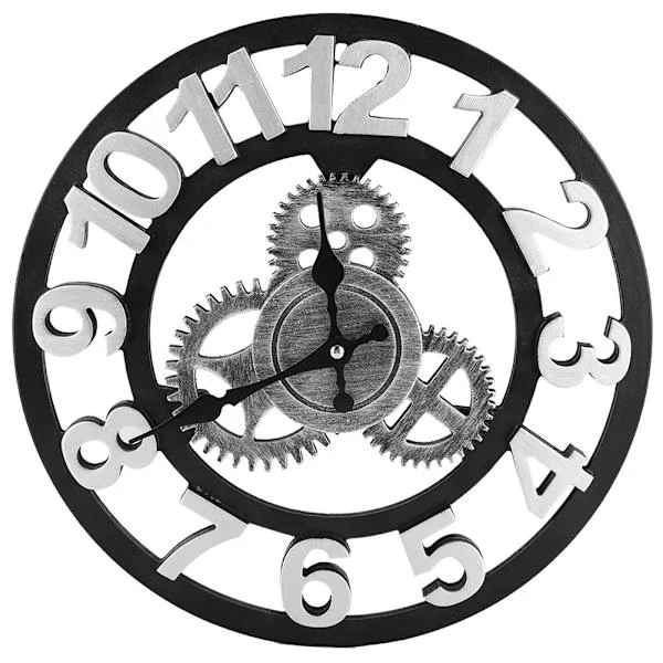 Gear Wall Clock Retro Industrial Decor Vintage Indoor Model Room Home Accessory Pendant