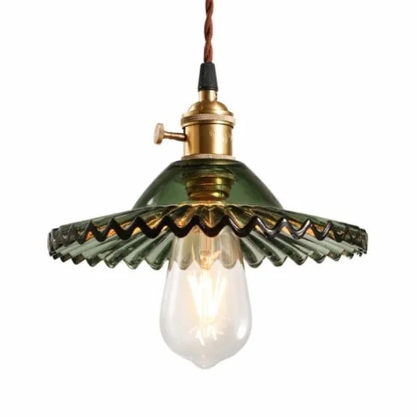 E27 Industriell Vintage Taklampe Retro Glass Taklampe Lampskjerm (Grønn)