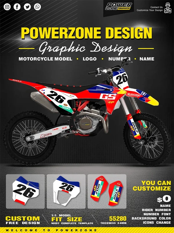 AliExpress - PowerZone für GASGAS Custom Team Graphics Hintergründe Aufkleber Aufkleber-Set für GASGAS Gas Gas EC MC 2021 2022 2023