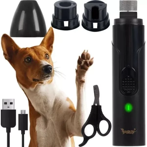 Elektrisk klofil til kæledyr USB-opladning 2 beskyttelser + saks hund kat