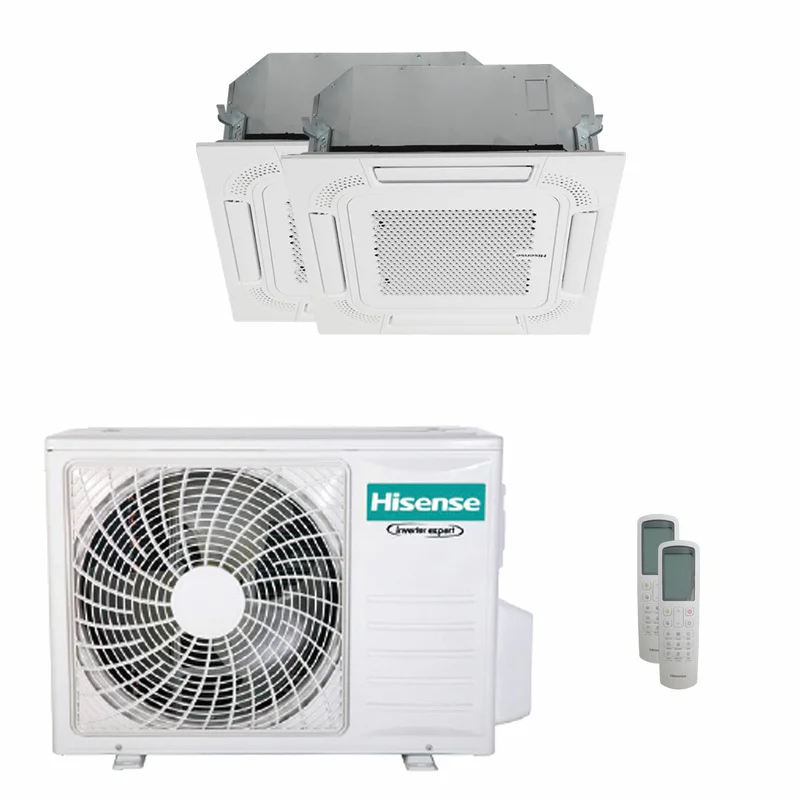 Condizionatore Hisense Cassetta ACT dual split 12000+18000 BTU inverter A++ unità esterna 5.5 kW