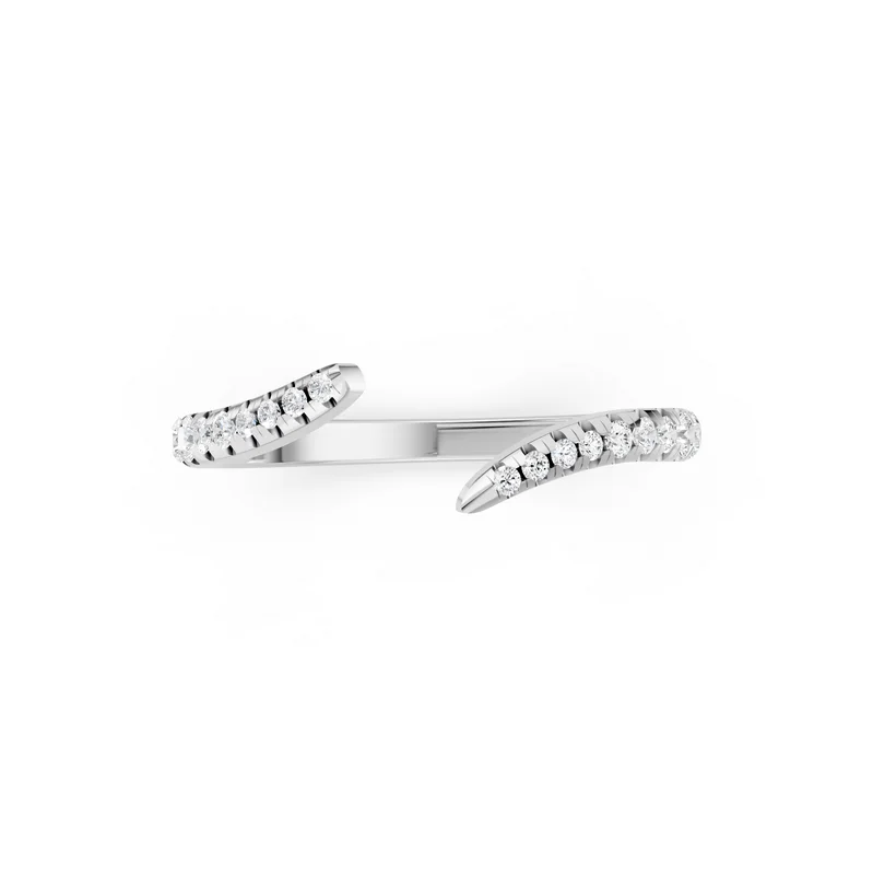 Förlovningsring Vingvial, 14K Vitguld : Diamanter - Labbodlade, Gravyrstil - Vänligen välj, Ring 89 - Centersten 0.30 Carat, Storlek - 45 - Förlovning